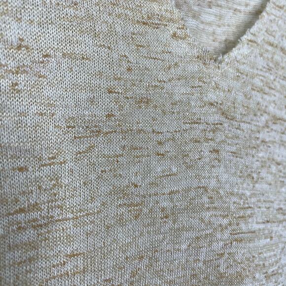 Forever 21 Short Sleeve Raw Hem V-Neck T-Shirt Top Heathered Tan Women's Size M - Picture 5 of 9